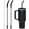 Stainless Steel Straw with Silicone Tip for Stanley Cup 2Pcs Replacement Straws for Stanley 40oz/30oz Tumbler 1Pcs Straw Brush
