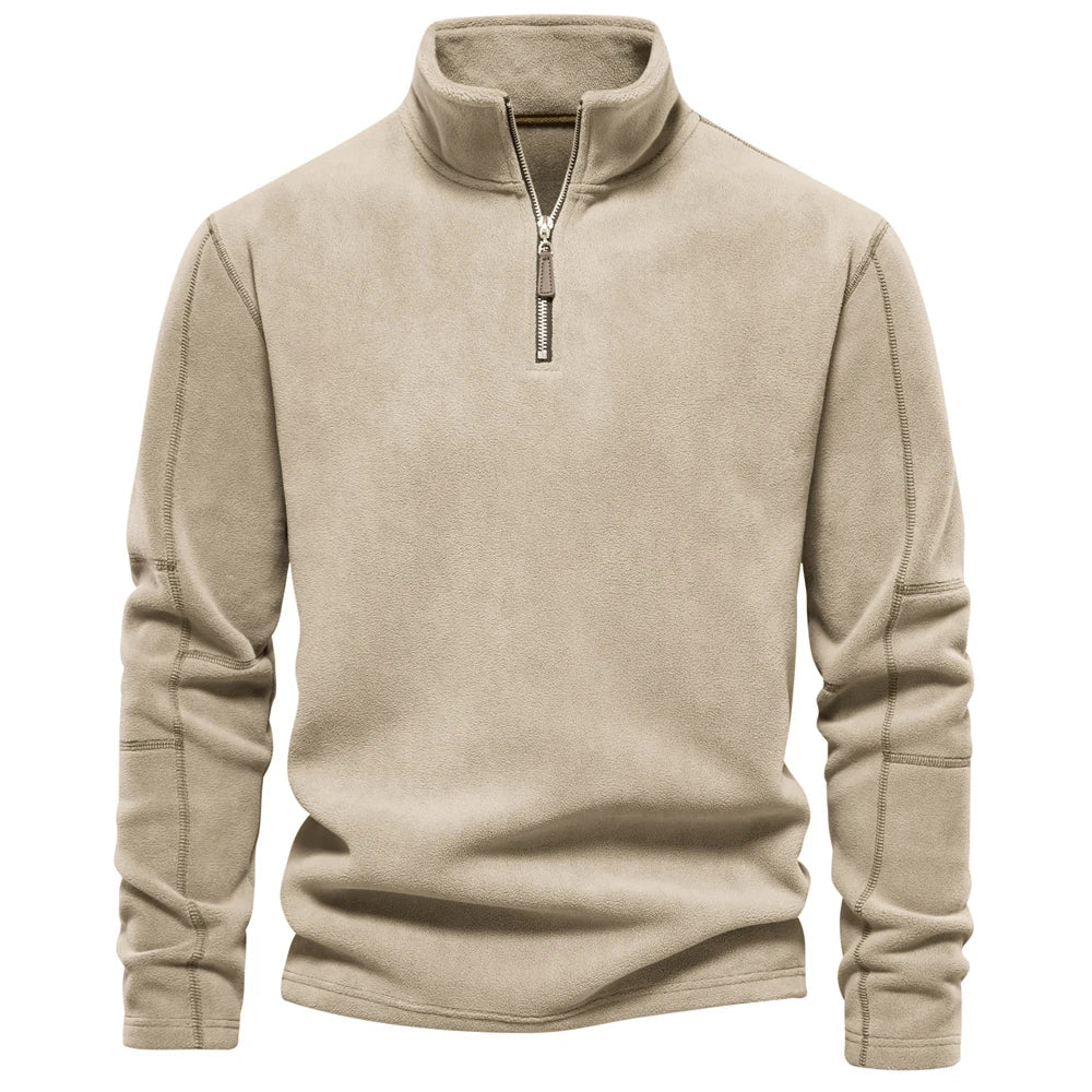 Men’s Thick Fleece Half-Zip Pullover – Warm Winter Sweatshirt - 7 Colours
