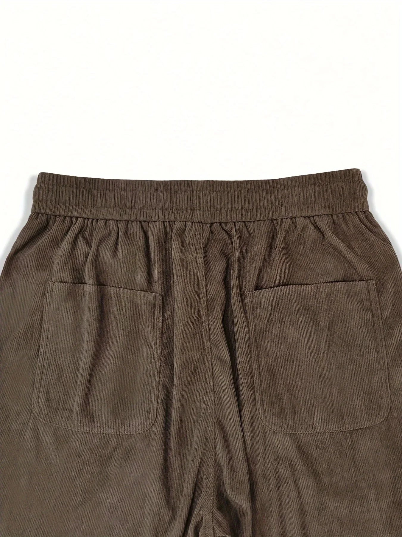 Men’s Corduroy Loose Fit Pants – Elastic Waist Drawstring Casual Trousers
