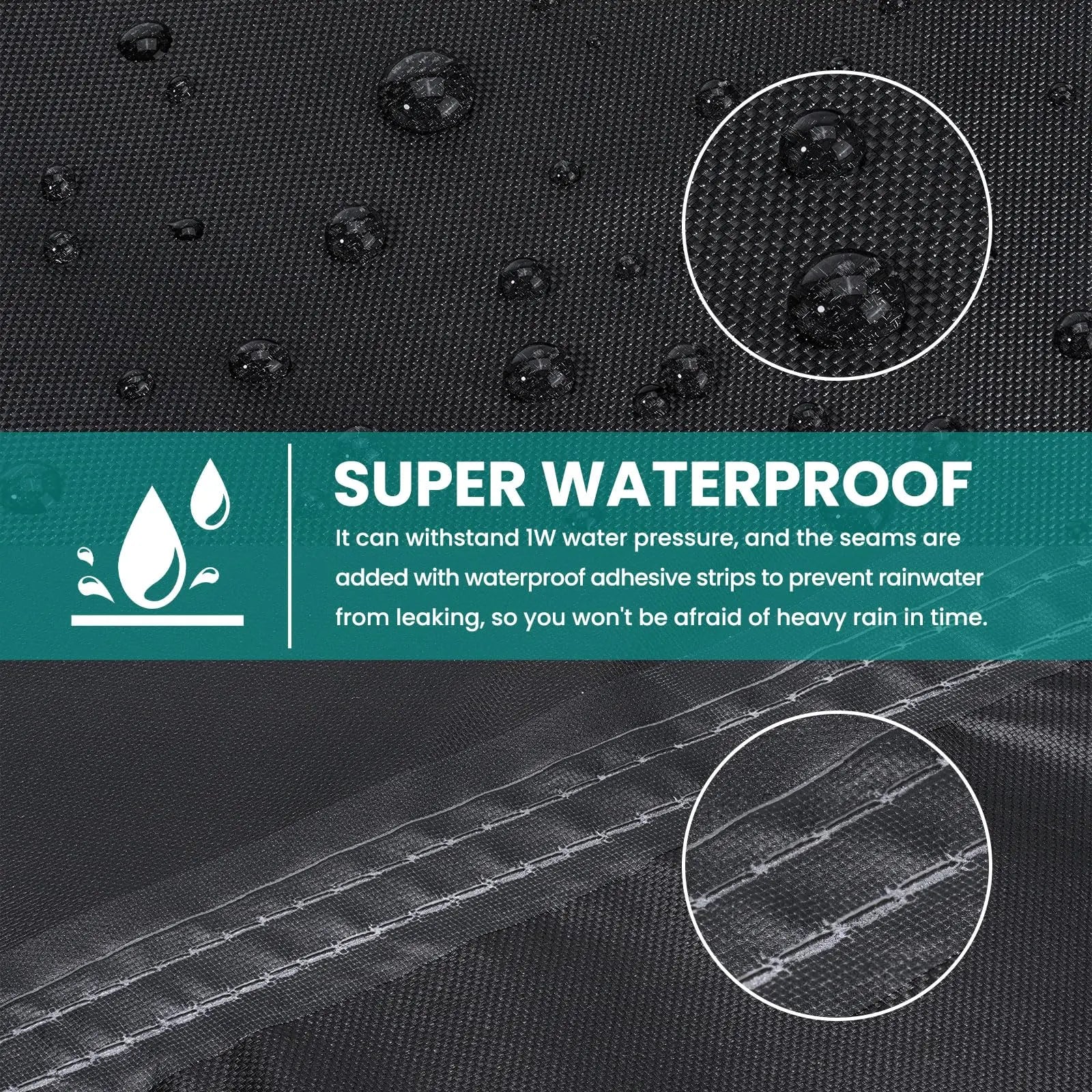 Garden Furniture Cover 600D Oxford Heavy Duty Anti-UV, Tear-Resistant Waterproof Outdoor Sofa Cover for Lawn Table Chair