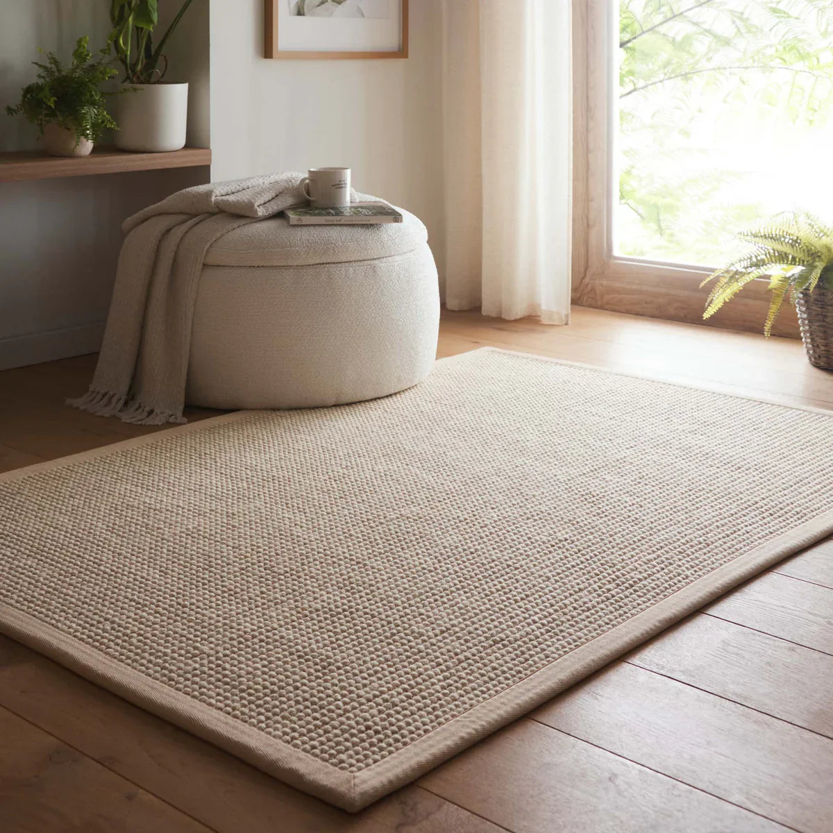 Sisal Boucle Rug | Beige Border
