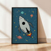 Space Rocket 1 print - blue background