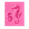 2 PCS Hippocampus DIY Modeling Mold Fondant Silicone Cake Chocolate Mold Baking Tool, Hippocampus Shape(Pink), Hippocampus Shape(Gray)