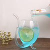 300ML Creative Glass Mug Milk Cup with straw Cold Drink Cup Juice Mug Wine Glass, 300ML Juice Mug