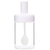 Kitchenware Seasoning Jar Spoon Cover Integrated Sealing Moisture-proof Cruet, White