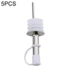 5 PCS Glass Bottle Stopper Stainless Steel Oil Stopper Silicone Stopper, White Hat Straight Mouth, White Hat Automatic Cap, Black Hat Straight Mouth, Black Hat Automatic Cap