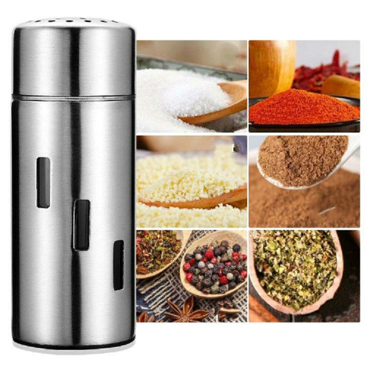 Stainless Steel Sauce Jars Chili Jars Barbecue Condiments Box Seasoning Jar Set, Small Hole, Large Hole, Mesh  Hole