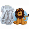 2 PCS 3D Animal Shape Silicone Form Fondant Cake Biscuit Molds, 3D Animal Shape(Lion)
