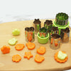 8 in 1 Stainless Steel Biscuit Mold Set Printing Vegetable Fruit Cutting Embossing Mold, 8 in 1(Green)