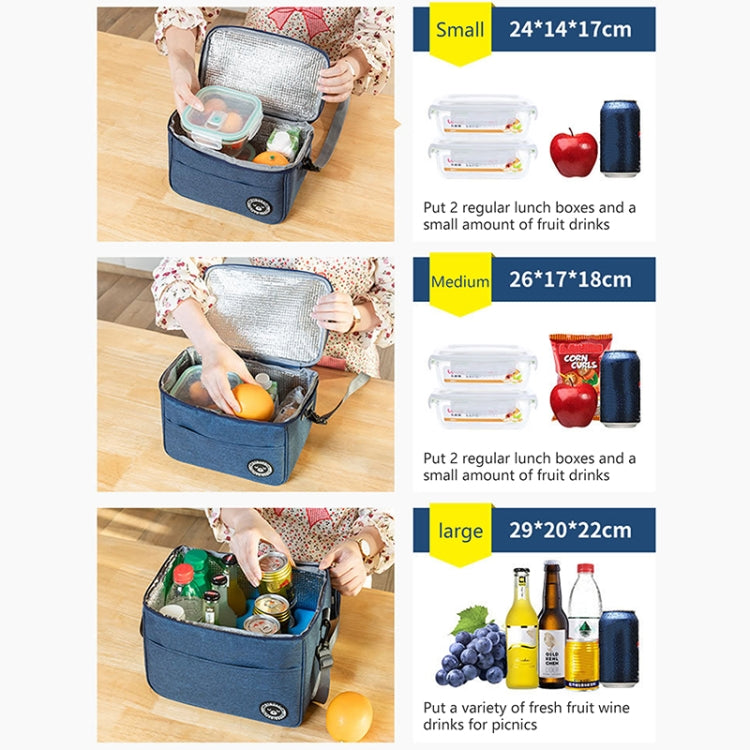 Thermal Lunch Box Bag Durable Waterproof Office Cooler Lunchbox with Strap, S, M, L