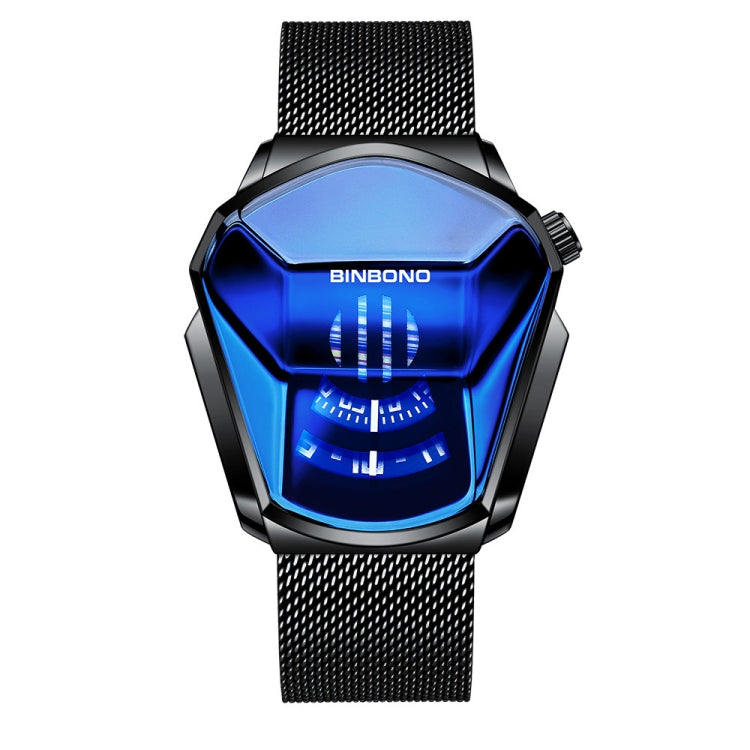 BINBOND Locomotive Concept Watch Men Live Black Technology Watch, White Net Belt White Steel White Face, Gold Net Belt Full Gold Blue Face, Gold Net Belt Full Gold Gold Face, Black Net Belt Black Steel Blue Face, Black Net Belt Black Steel White Face  ...