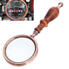 10X Metal Wooden Handle Retro Reading Magnifier Handheld Ebony Gift Magnifier