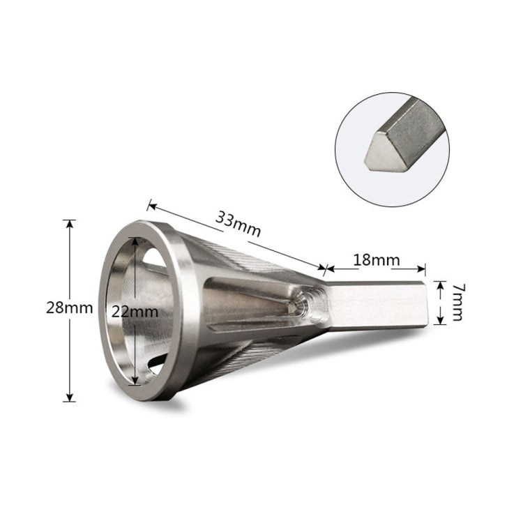 Chamfer Stainless Steel Deburring External Chamfer Tool Silver Triangle Handle Six-slot Chamfer, Triangle Handle Six-slot Chamfer