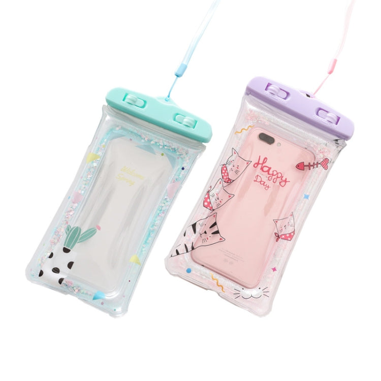 Cartoon Transparent Swimming Inflatable Air Bag Floating Mobile Phone Waterproof Bag, Random Color Delivery, There is a Mine at Home, Green Cactus 1, Green Cactus 2, Green Cactus 3, Alpaca 1, Alpaca 2