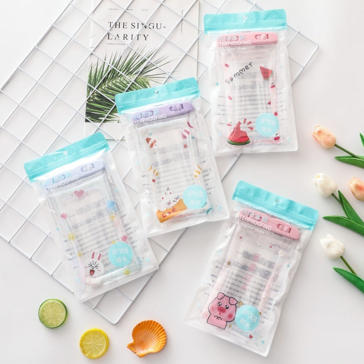 Cartoon Transparent Swimming Inflatable Air Bag Floating Mobile Phone Waterproof Bag, Random Color Delivery, There is a Mine at Home, Green Cactus 1, Green Cactus 2, Green Cactus 3, Alpaca 1, Alpaca 2