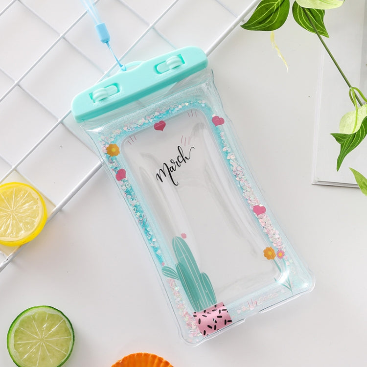 Cartoon Transparent Swimming Inflatable Air Bag Floating Mobile Phone Waterproof Bag, Random Color Delivery, There is a Mine at Home, Green Cactus 1, Green Cactus 2, Green Cactus 3, Alpaca 1, Alpaca 2