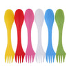 2 Set  3 In 1 Outdoor Camp Tableware Heat Resistant Spoon Fork Knife Camping Hiking Utensils (6pcs=1set), 2 Set