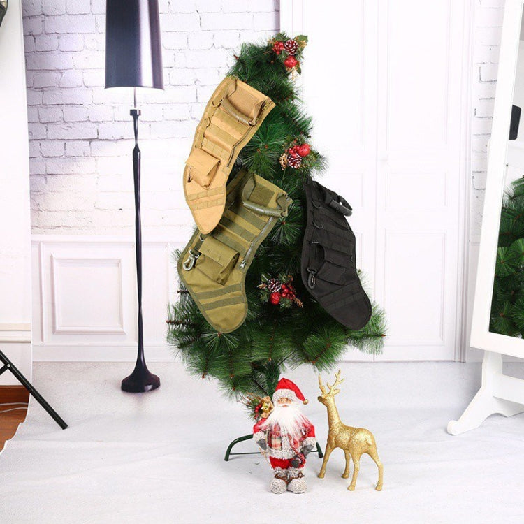 Christmas Stocking Gift Bag Outdoor Sports Ornament Storage Bag(Mud Color)