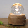 Girl Bedside Lamp Crystal Ball Wooden Base Music Box Charging Glow Rotating Night Light, Random Music, Ballet, Castle, Unicorn, Flying Pig, Dogs, Drawing Girl, Whale, Deer, Deer Head, Cat, Mermaid, Dandelion, Balloon Bear, Christmas Tree, Double Pig   ...