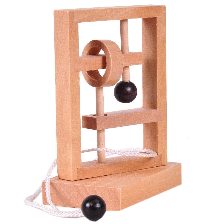 2 PCS Wooden 3D Educational Toys Space Thinking Untie Rope Game