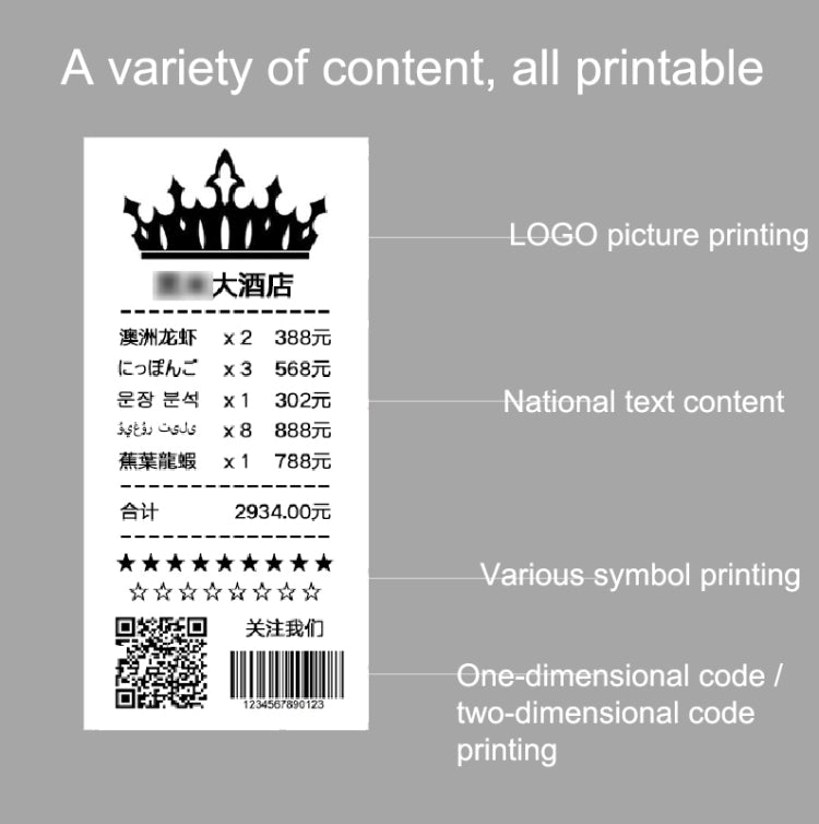 58HB6 Portable Bluetooth Thermal Printer Label Takeaway Receipt Machine, Supports Multi-Language & Symbol/Picture Printing, US Plug (English ), EU Plug (English ), EU Plug (Brazilian Portuguese ), UK Plug (English), US Plug (Traditional Chinese)       ...