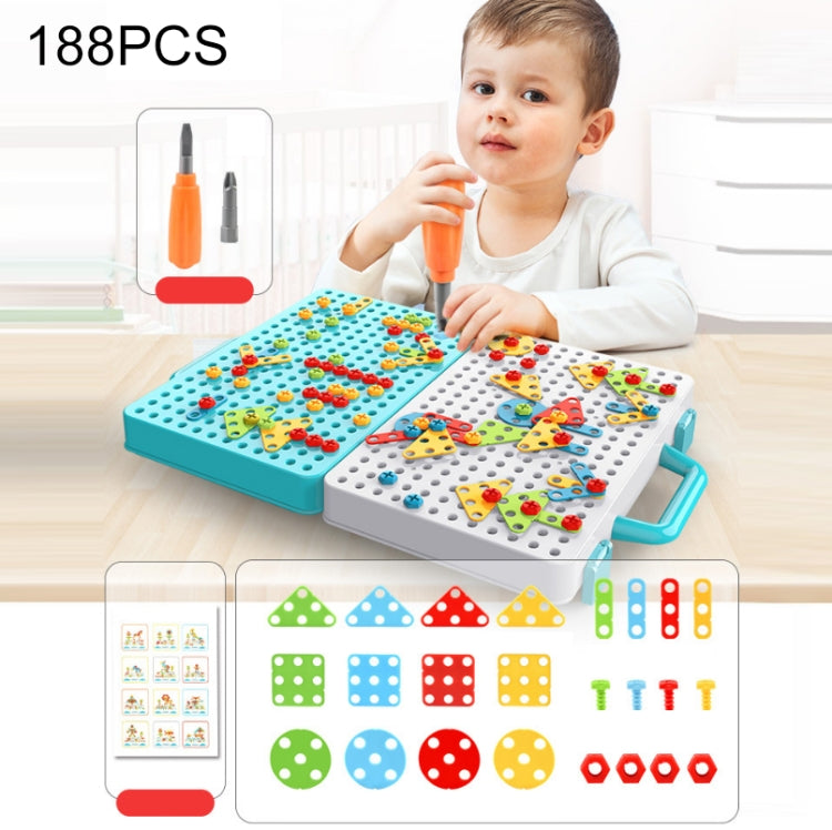 Children Screw-Tightening Electric Drill Toy Manual Assembly Toolbox, Style:, 2D Plane + Manual Drill (188 PCS), 2D Plane + Electric Drill (189 PCS), 3D + Manual Drill (275 PCS), 3D + Electric Drill (276 PCS), 3D + Electric Drill (316 PCS)             ...