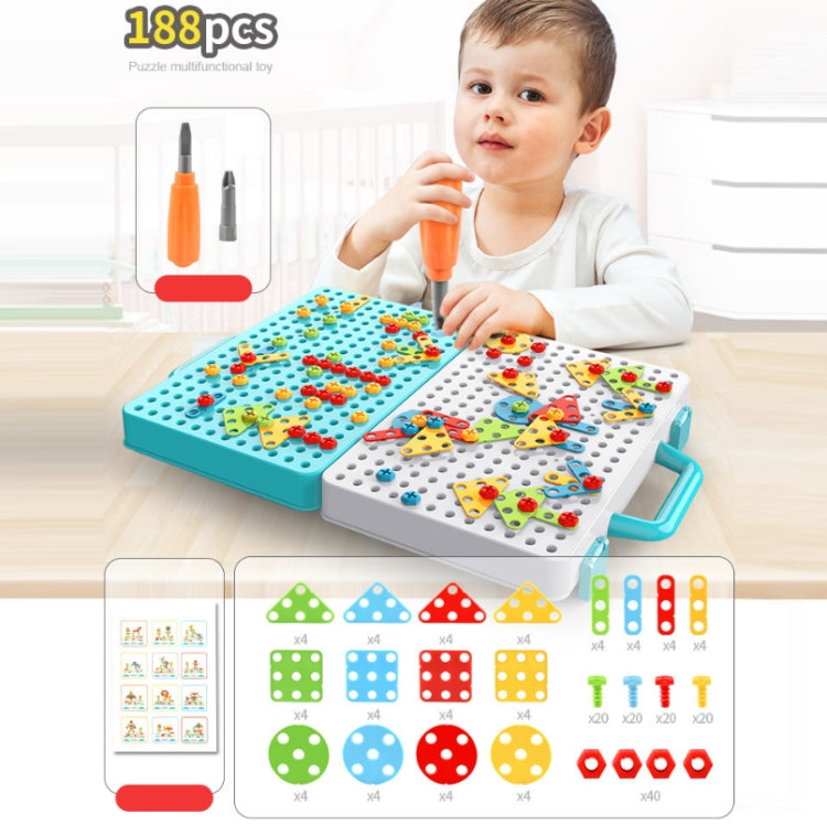 Children Screw-Tightening Electric Drill Toy Manual Assembly Toolbox, Style:, 2D Plane + Manual Drill (188 PCS), 2D Plane + Electric Drill (189 PCS), 3D + Manual Drill (275 PCS), 3D + Electric Drill (276 PCS), 3D + Electric Drill (316 PCS)             ...