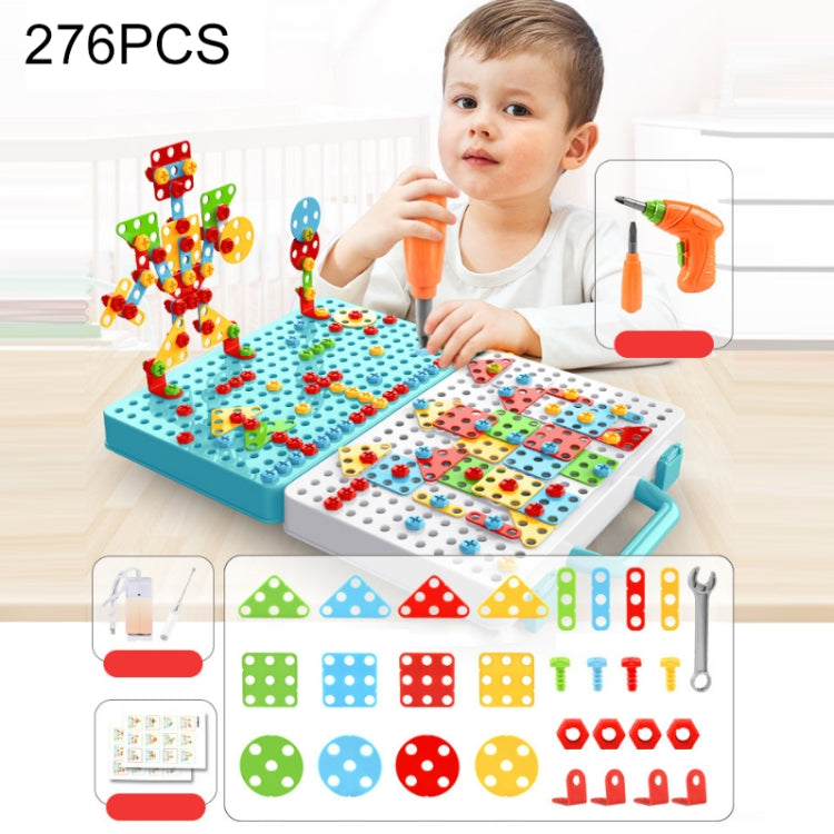 Children Screw-Tightening Electric Drill Toy Manual Assembly Toolbox, Style:, 2D Plane + Manual Drill (188 PCS), 2D Plane + Electric Drill (189 PCS), 3D + Manual Drill (275 PCS), 3D + Electric Drill (276 PCS), 3D + Electric Drill (316 PCS)             ...