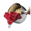 Wide Mouth Silicone Drainer Pot Side Drain To Block Fruit Noodle Strainer(Red)
