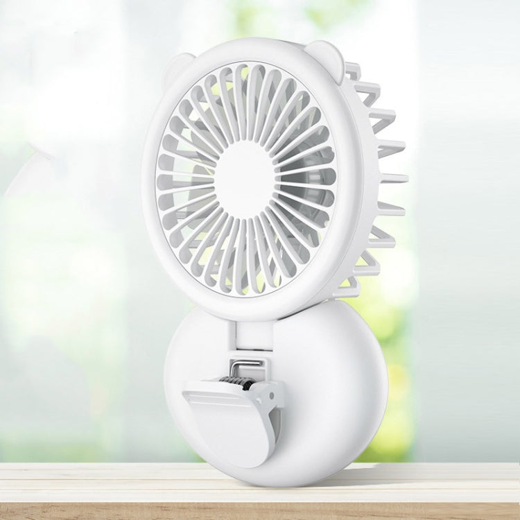 D11 Fill Light Clip Hanging Neck Fan Handheld Folding Mini USB Desktop Fan, D11 Pink, D11 Green, D11 White