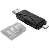 YH-109 SD/TF/Type-C/Micro USB/USB Computer PC Mobile Phone OTG Card Reader, White, Black