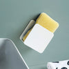 Kitchen Sink Sponge Rack Wall-mounted Scouring Pad Drain Rack, Sink Sponge Rack(White)