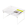 Kitchen Desktop Wardrobe Foldable Cabinet Storage Rack, White, Transparent