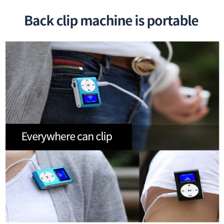 Mini Lavalier Metal MP3 Music Player with Screen, With 128M Memory Card