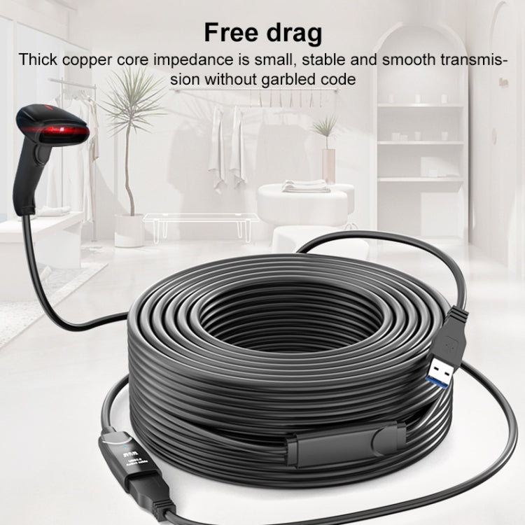 D.Y.TECH USB 3.0 Male To Female Extension Cable Double Shielded Chip Data Cable, Length:, 10m, 15m