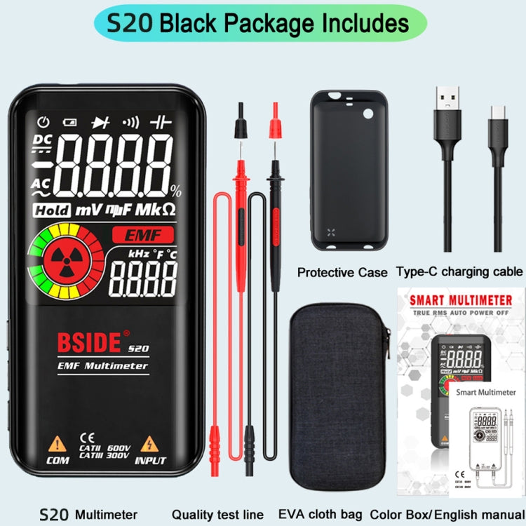 BSIDE S20 Intelligent Large Screen Electromagnetic Radiation Multimeter Tester, S20