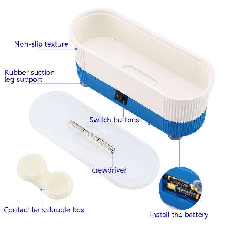3 in 1 Glasses Cleaning Machine Small Contact Lens Glasses Jewelry Watch Cleaner, Pink, Blue