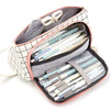 Angoo Large Capacity Pencil Case Cute Canvas Stationery Bag, Black White In The Palm