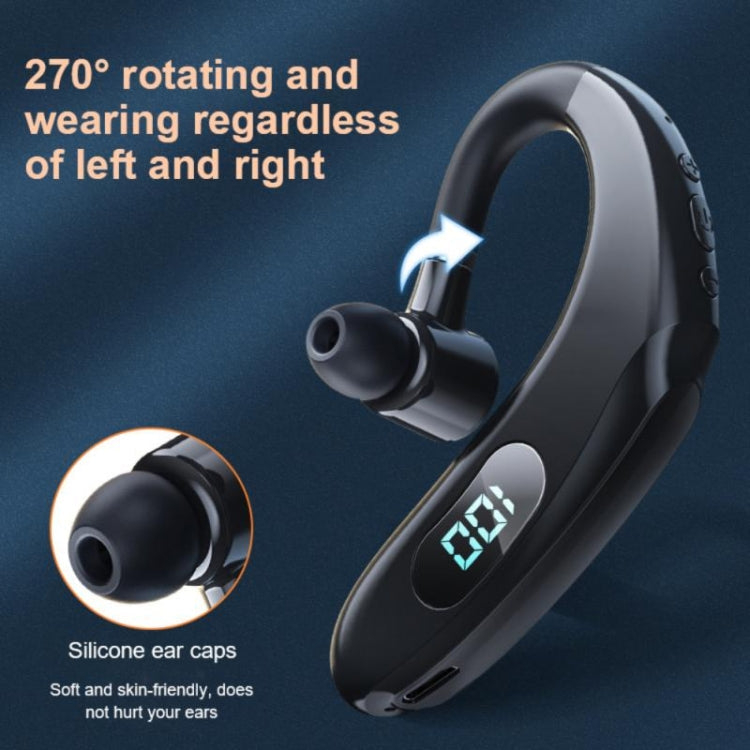 Q20 Bluetooth 5.2 Business Digital Display Sports Earhook Stereo Earphone, Q20 Green, Q20 Pink, Q20 Yellow, Q20 Blue, Q20 Black, Q20 White