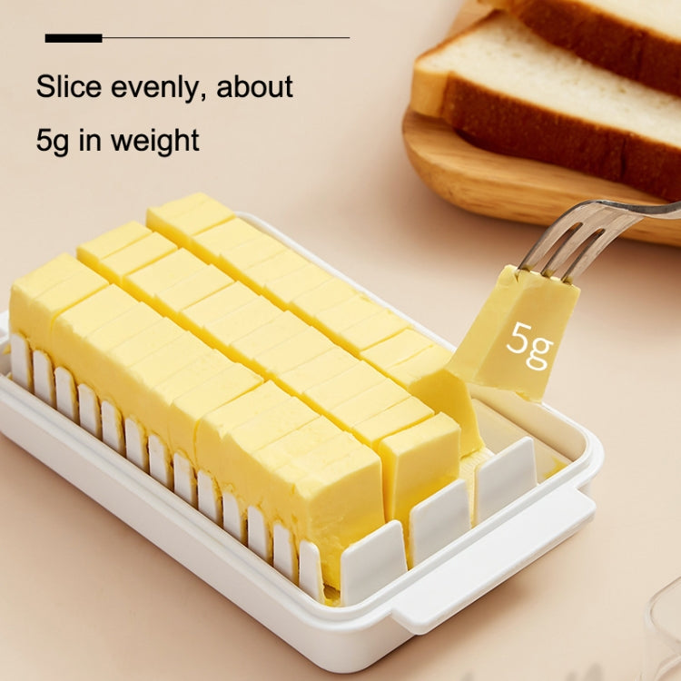 Transparent Large Capacity Butter Cut Storage Box, Butter Cutter Box (White)
