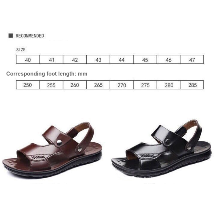Non-slip Outer Wear Dual-use Sandals Slippers Men Casual Beach Shoes, Size: 40(Coffee Brown)