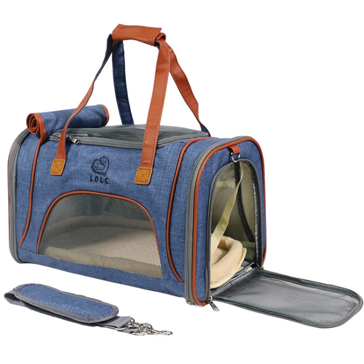LDLC QS-012 Pet Outing Portable Breathable Foldable Tote Bag, Ginger Yellow, Denim Blue, Light Grey, Dark Gray, Light Pink