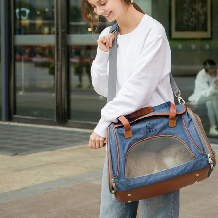 LDLC QS-012 Pet Outing Portable Breathable Foldable Tote Bag, Ginger Yellow, Denim Blue, Light Grey, Dark Gray, Light Pink