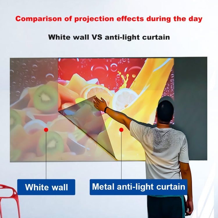 Folding Metal Anti-Light HD Projection Curtain, Size: 84 inch 16:9 186x105cm