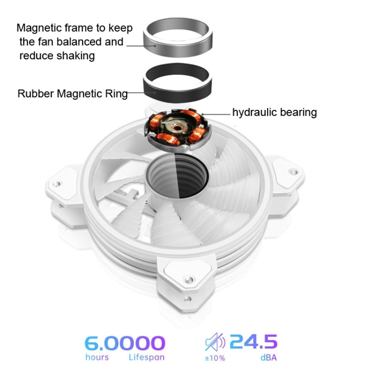 COOLMOON 12cm Infinity Lens Computer Cooling Fan PWM ARGB Chassis Cooling Fan, WF1 (Black)
