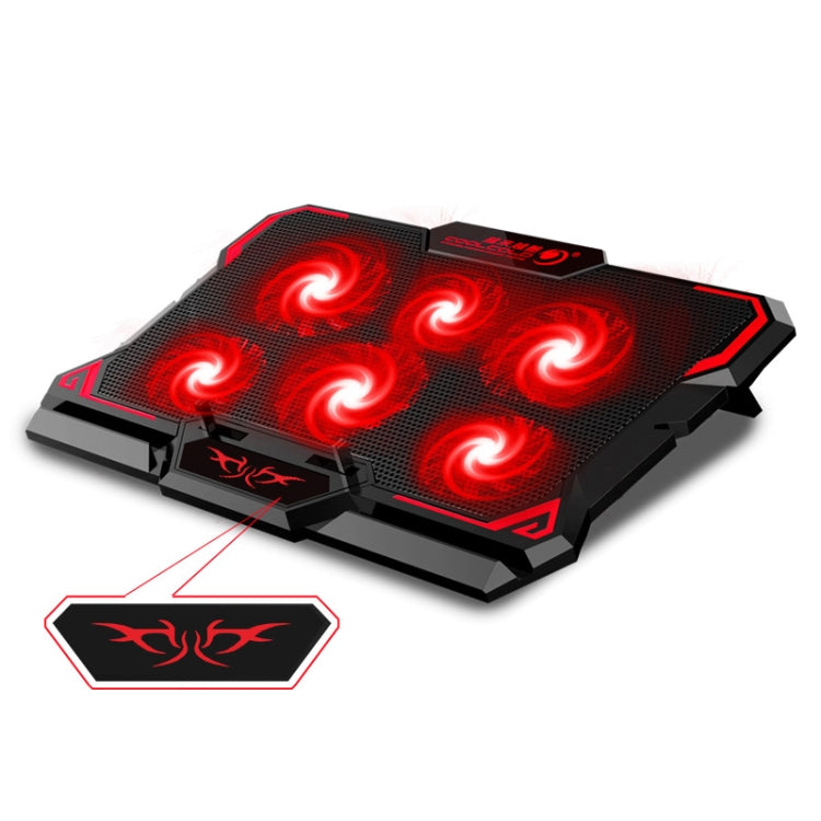 CoolCold  17inch Gaming Laptop Cooler Six Fan Two USB Port 2600RPM Laptop Cooling Pad