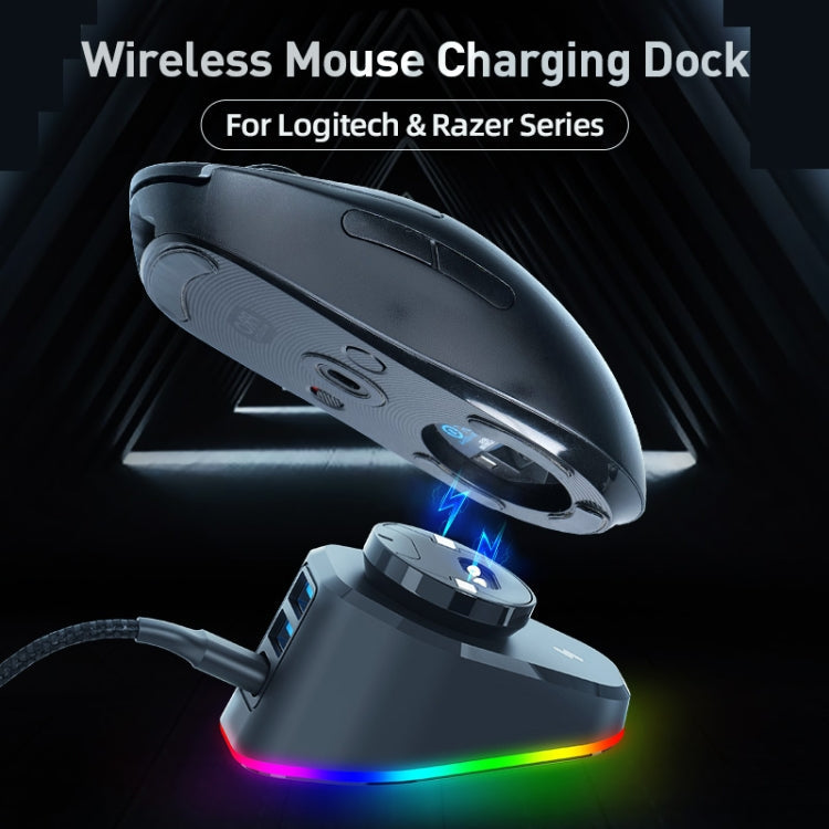 For Logitech G502 / GPW1 / 2 Wireless Mouse Charging Dock Stand, Black Woven, Black Stream, White Woven, White Stream
