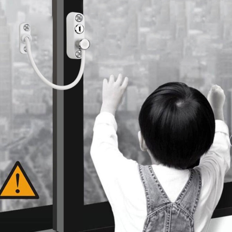 Children High-rise Anti-fall Safety Lock Window Push Limiter, Color: White (Special Thick)
