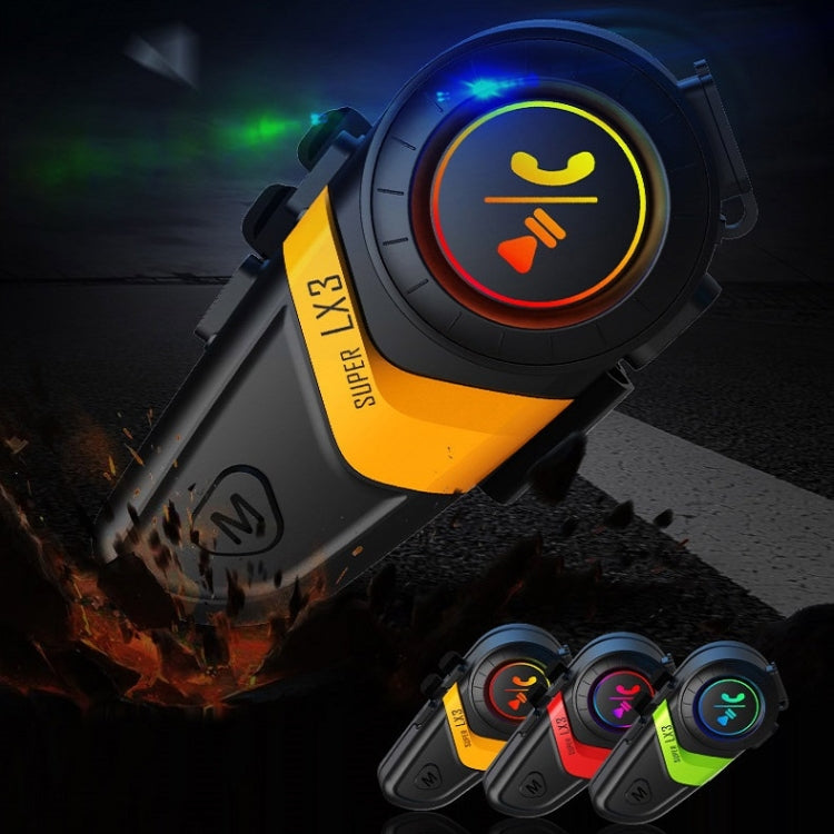 Motorcycle Helmet Call Music Navigation Bluetooth Headset, Red, Yellow, Green