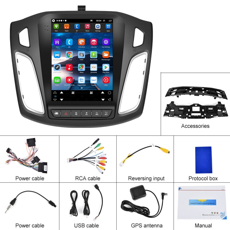 For Ford Focus 9.7 Inch Android WiFi Car Integrated Machine, Style:, Standard, Standard+4 Light Camera, Standard+12 Light Camera